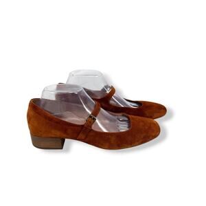 Madewell Delilah Suede Mart Jane Pump Shoes Women’s 40 In Maple Syrup